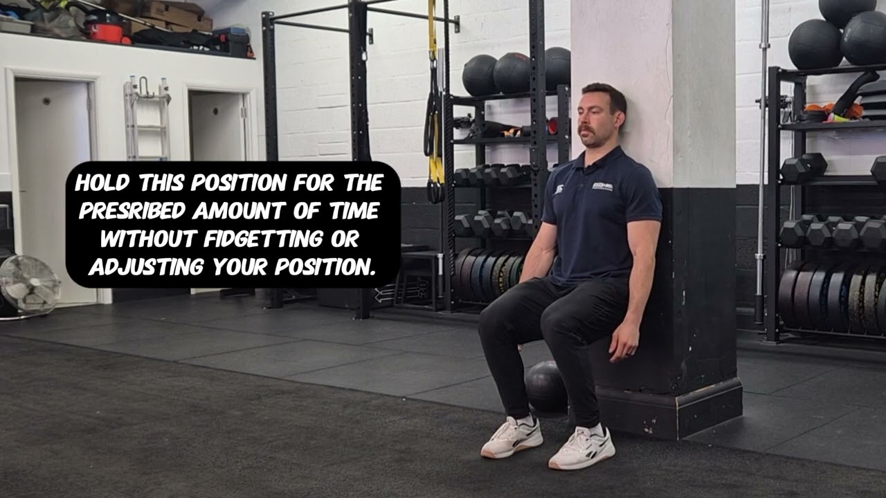 Wall sits (Bilateral, parallel stace) 