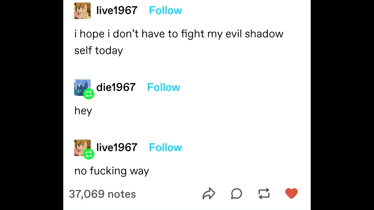 i hope i don't have to fight my evil shadow self today