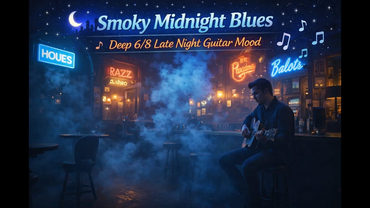 🌙 Smoky Midnight Blues | Deep 6/8 Late Night Guitar Mood