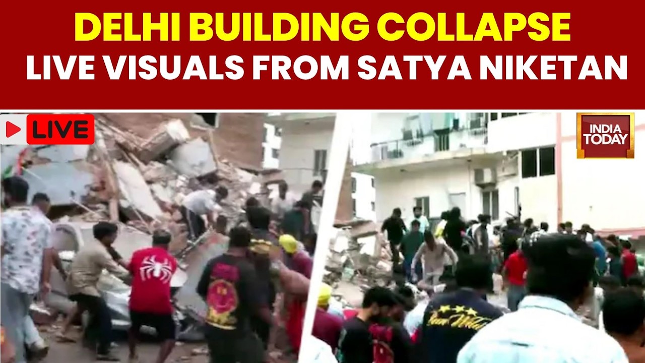 Delhi Building Collapse Live Updates: Satya Niketan Building Collapses Amid Rain | Students