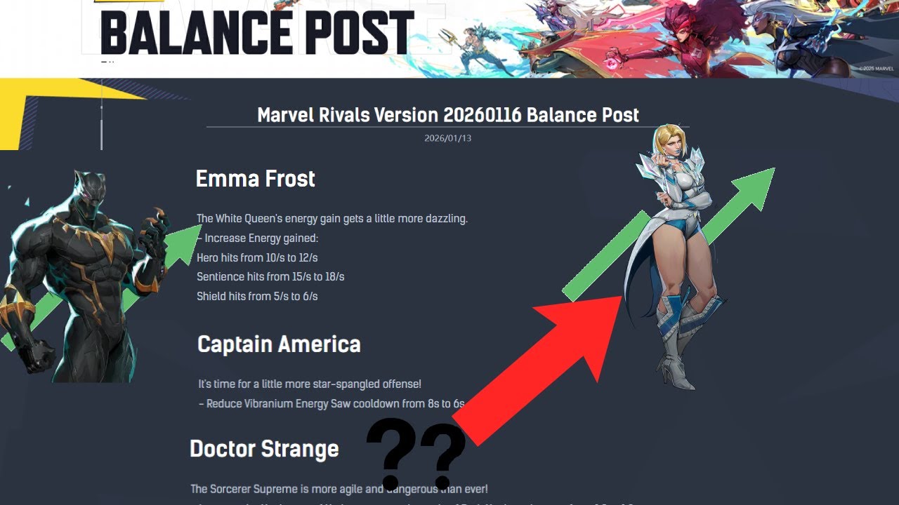 Интересны примечания к патчу 6-го сезона Marvel Rivals...