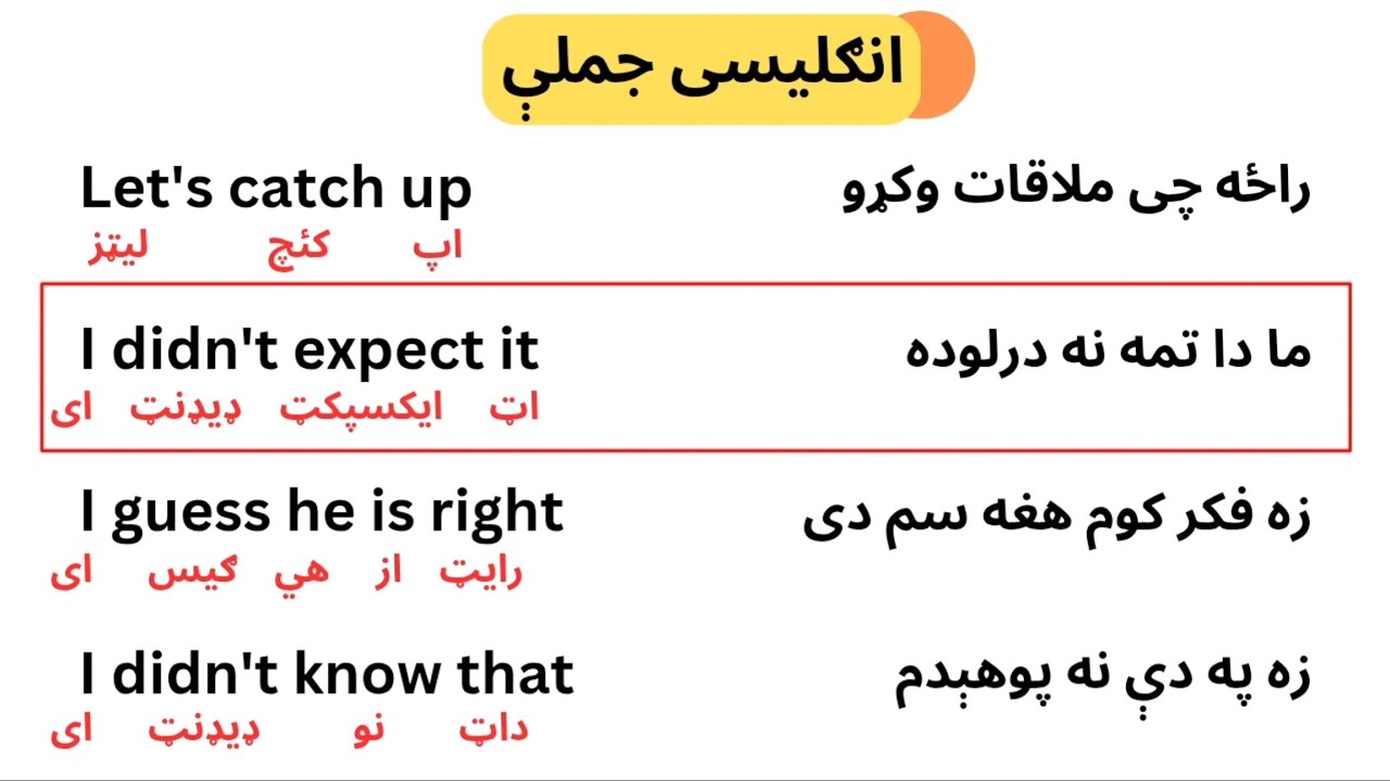30 English Easy sentences in pashto - English Learning in Pashto - انگلش او پشتو 