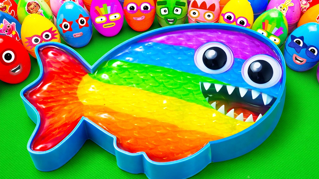 Satisfying ASMR 🌈 DIY How To Make Glitter Rainbow Fish Bathtub With Slime in Eggs CLAY Colorful