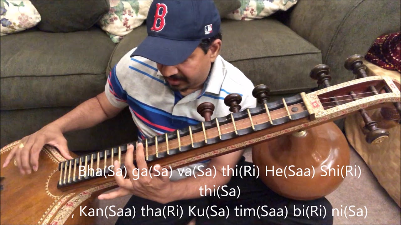 Ai Giri Nandini Simple Tutorial in Telugu on Veena ( devotional song on goddess Durga)