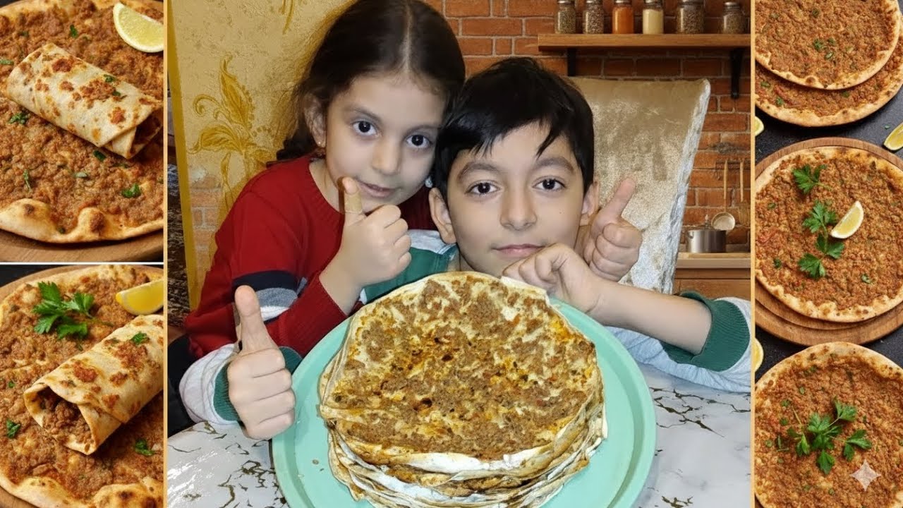 LAHMACUN Bişirdik😋🥘Tavada Lahmacun😋 Mehri elini əzdi🥴 
