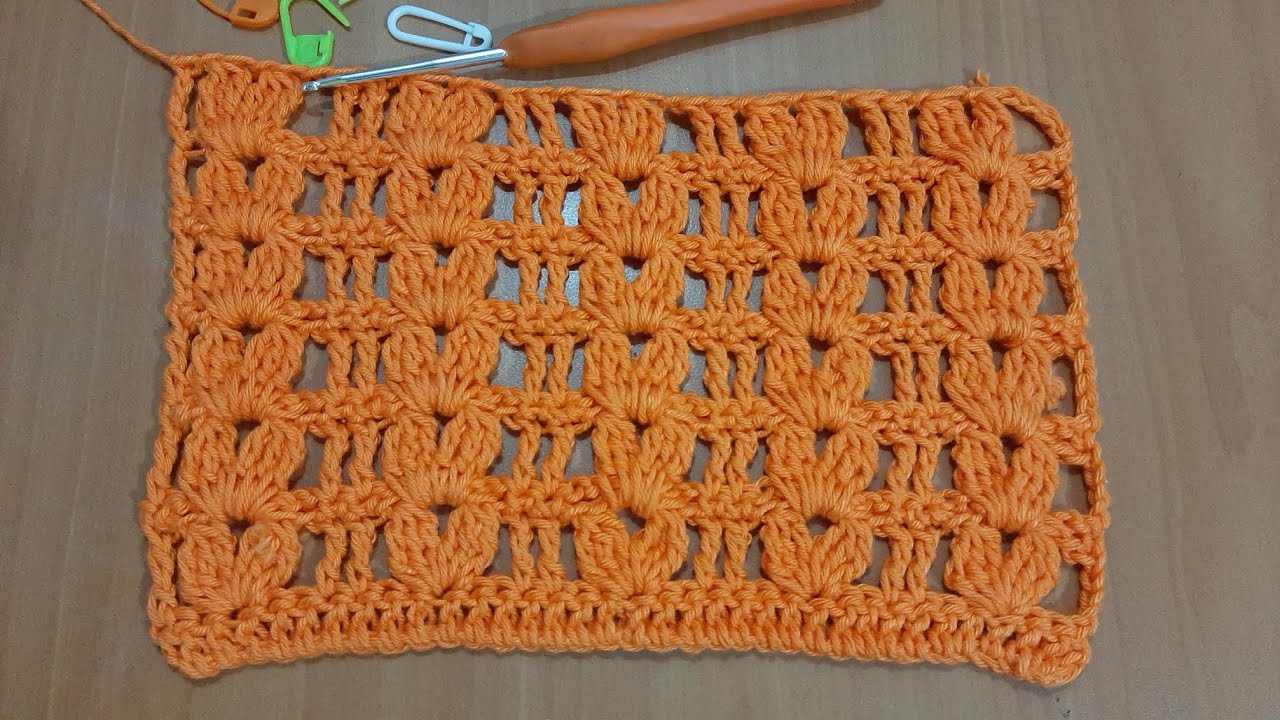 💚 Hermoso punto tejido a crochet paso a paso muy fácil y rápido de tejer 