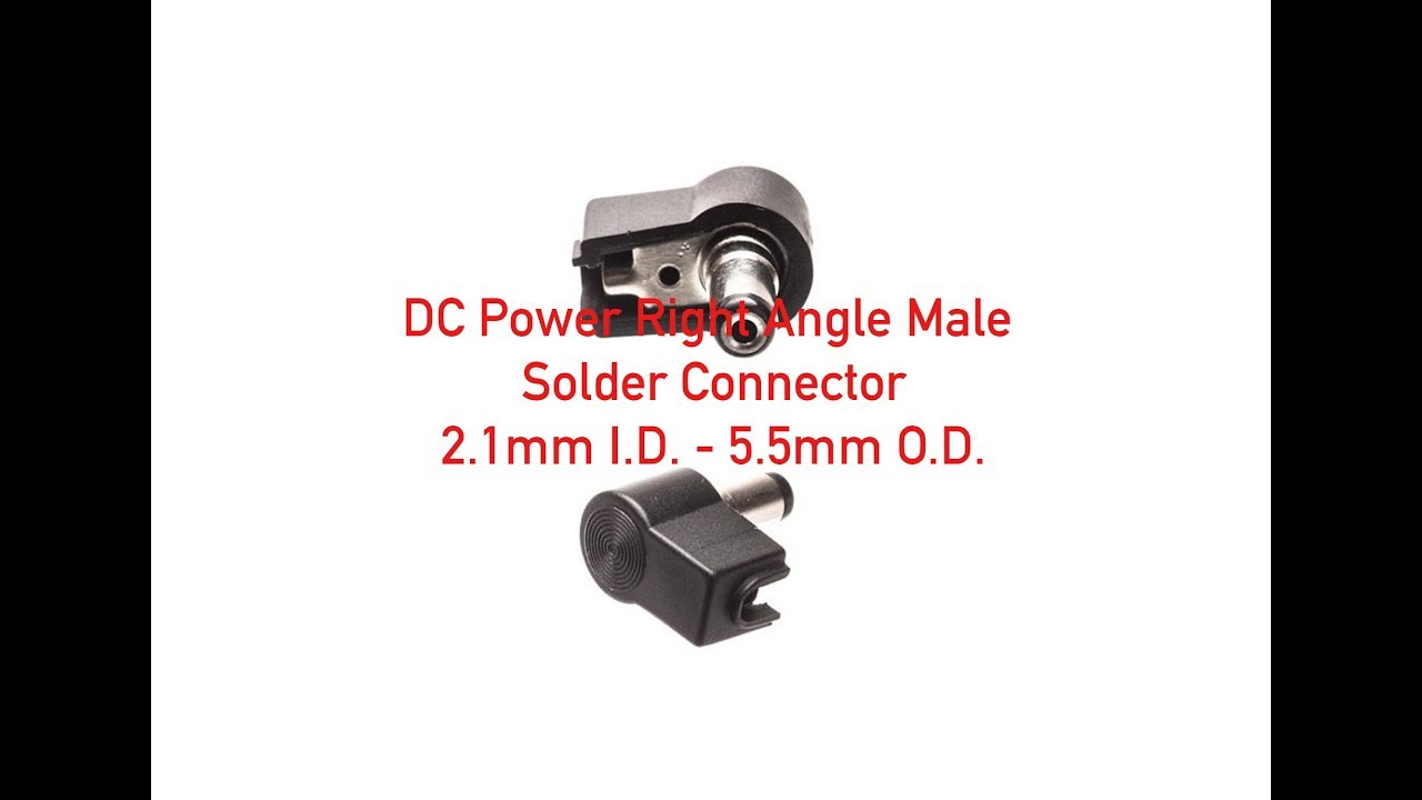 DC Power Right Angle Male Solder Connector - 2.1mm I.D. - 5.5mm O.D. P#921