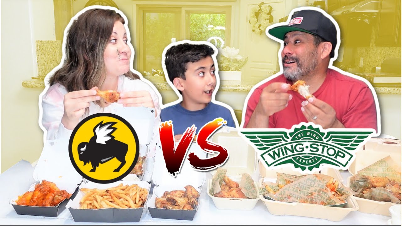 BUFFALO WILD WINGS  vs WING STOP CHICKEN WING TASTE TEST | Comparing Buffalo Wild Wings to Wing Stop