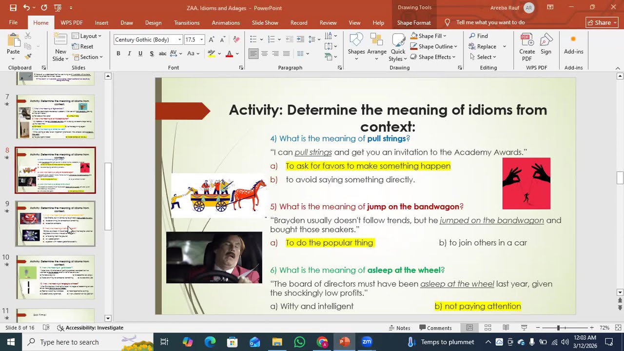 AA Idioms and Adages  Part I
