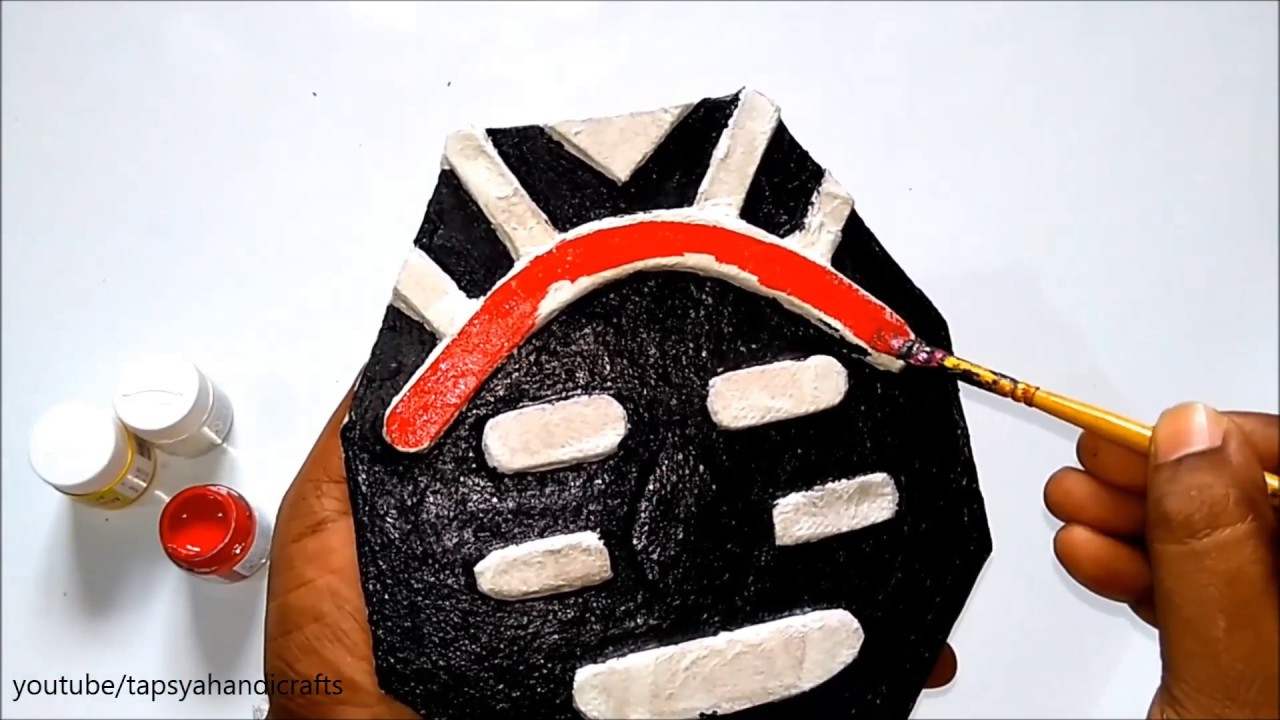 african terracotta mask with cardboard | best out of waste material