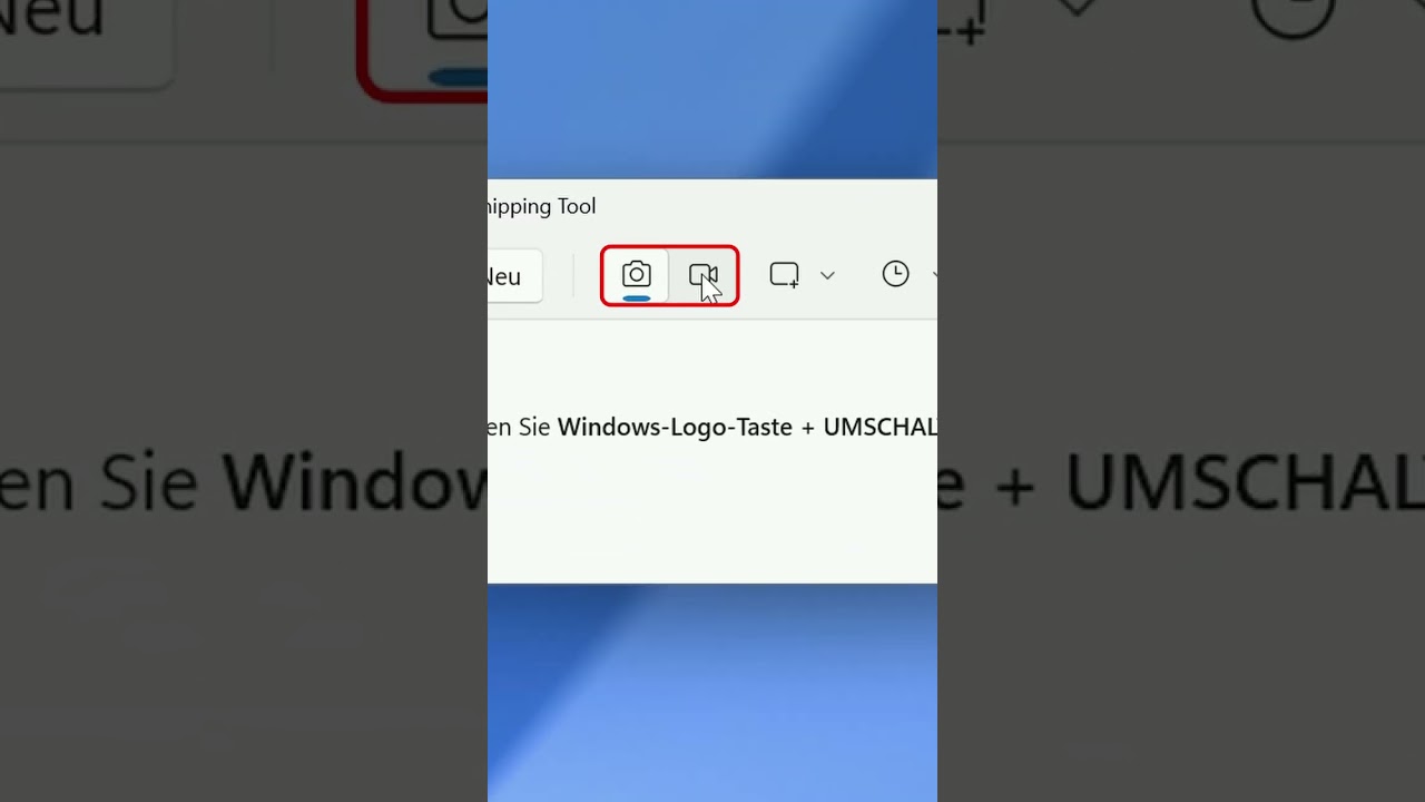Den Windows-Desktop als Video mit dem Windows Snipping-Tool aufnehmen