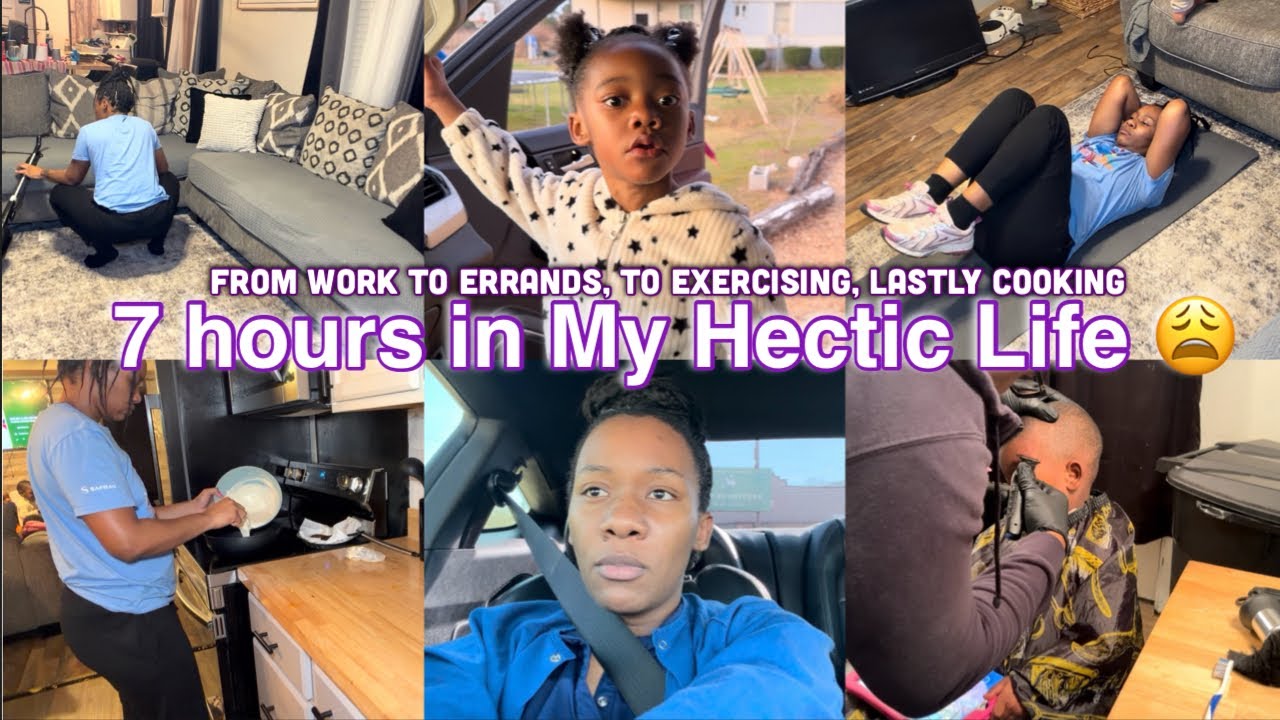 daily vlog+ mom on the go+ daily workout+ haircut at home+ no sleep for the weary 😩| CleoshaaaJ