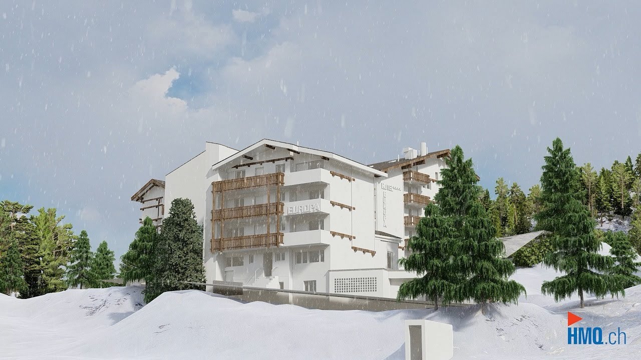 Saas Fee VS, 3D Modell Hotel Europa