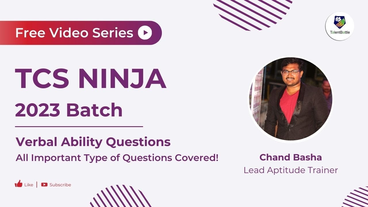 TCS Ninja Verbal Ability Questions |Last Minute Preparation | TCS NQT Verbal Ability Questions