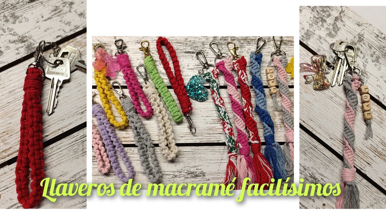 Llaveros de macramé fáciles y bonitos ,paso a paso 🫶