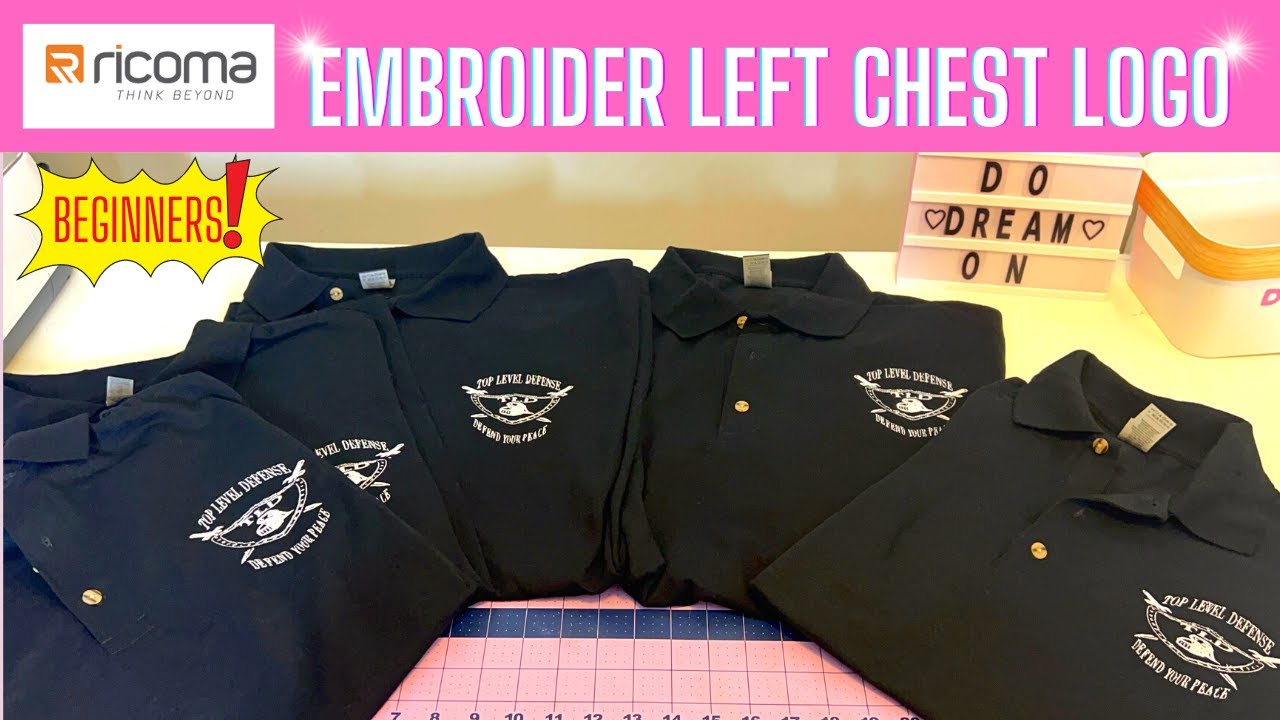 EMBROIDERY TUTORIAL: How to embroider a LEFT CHEST LOGO on a POLO SHIRT