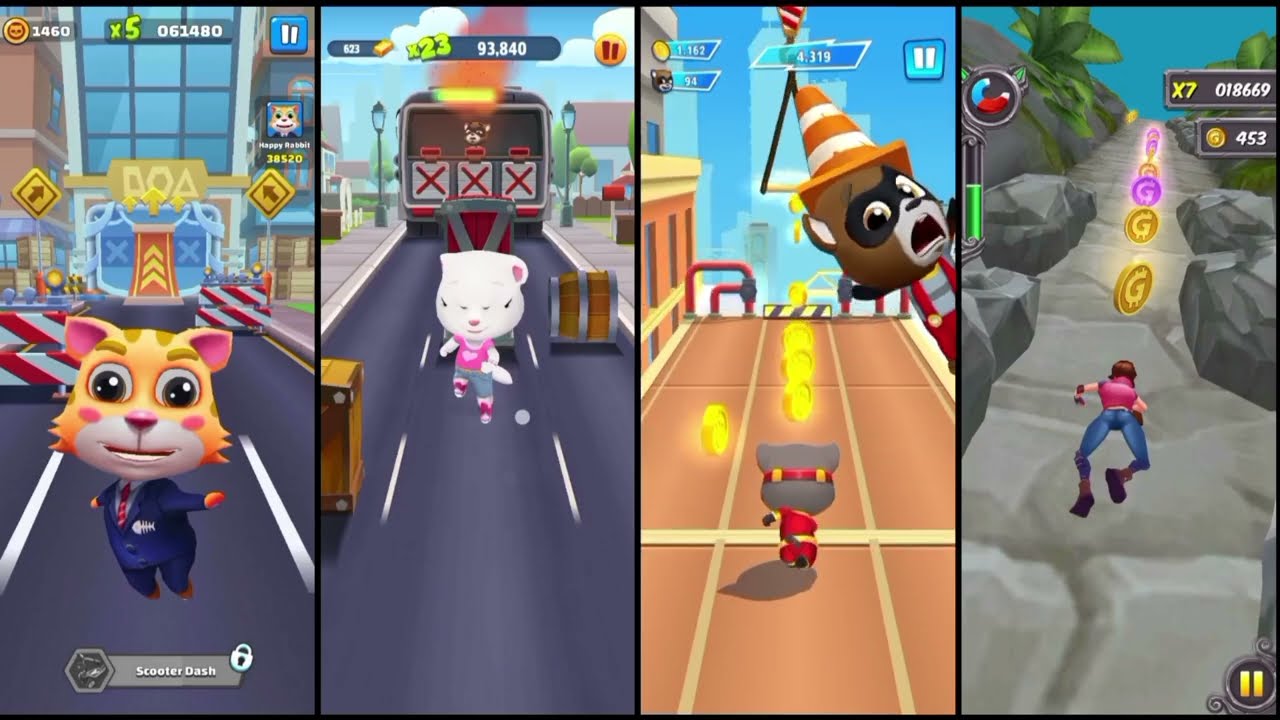 Cat runner 🆚 talking tom gold run 🆚 talking tom hero dash 🆚 endless run gameplay 