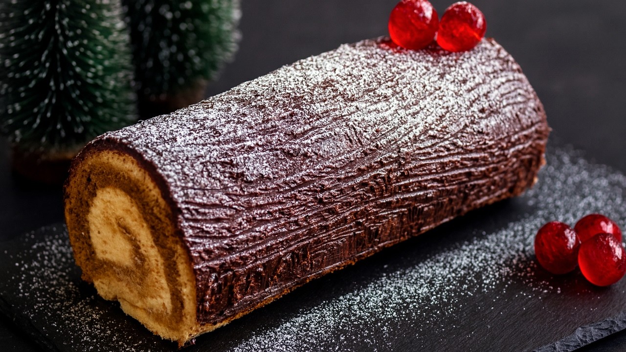 Christmas Yule Log Cake Recipe 🎄✨ Coffee flavored - Bûche de Noël 🎄