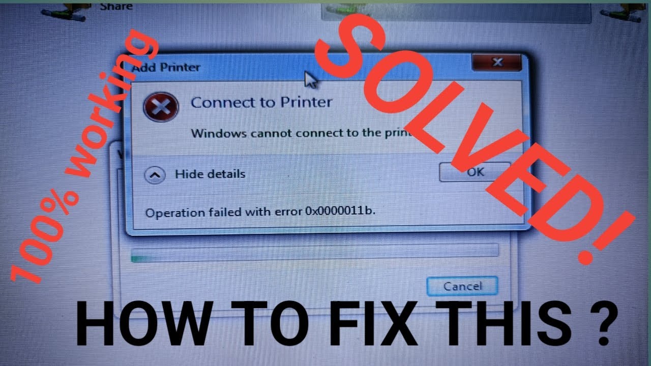How to Fix Windows Cannot Connect to Printer - Error 0x0000011b | @YouTube @BSPDS #printer #network