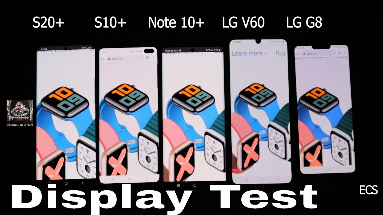 LG V60 Vs | Galaxy S20+ Galaxy Note 10+ LG G8 & More | Display Test | WHATS THE DIFFERENCE ???