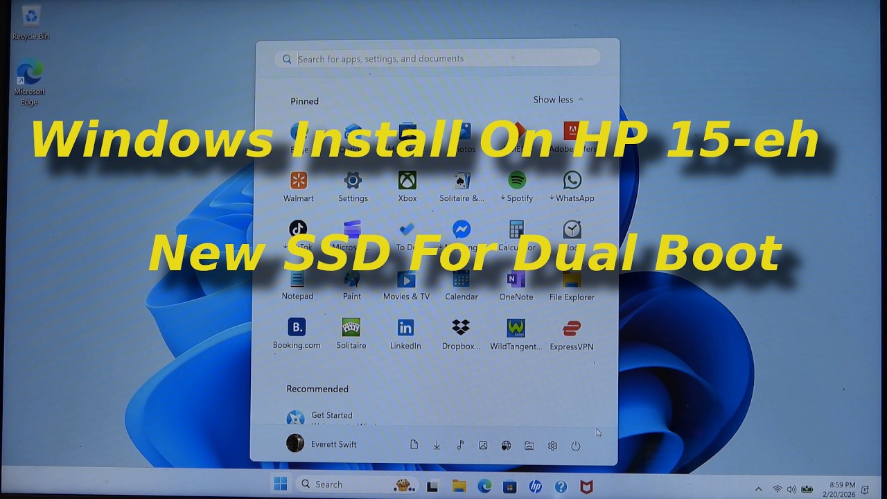 Installing Windows For Dual Boot On The HP 15-eh