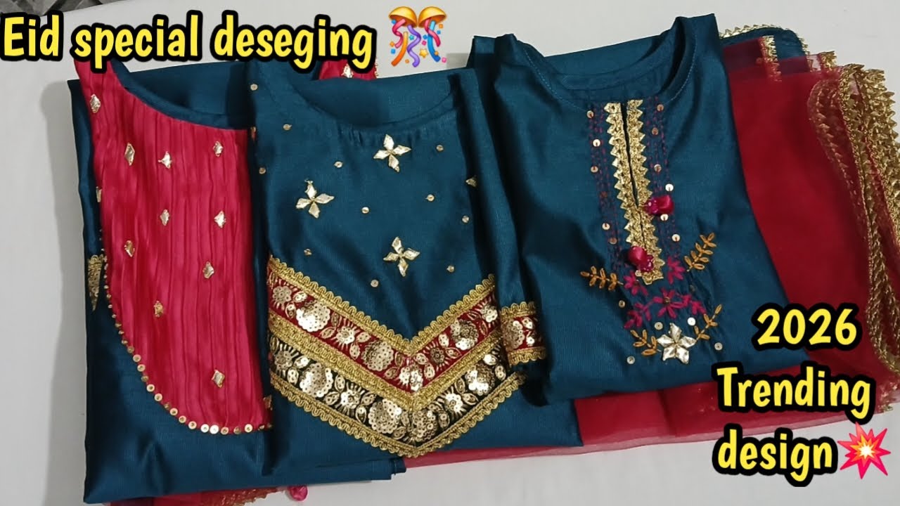 Gotta work Eid special design for girls||New Trending dresses for Eid 2026🔥||stitch and knot