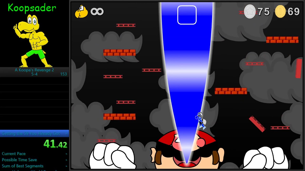 (WR) A Koopa's Revenge 2 Speedrun: 5-4 Final Boss 0:59 (First Sub Minute)