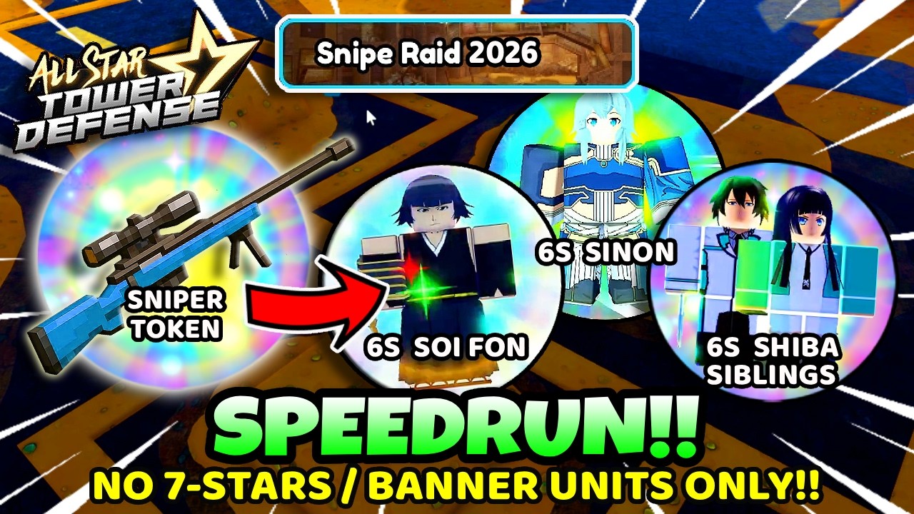 SOLO SPEEDRUN Snipe Raid (No 7-Stars!) | OG All Star Tower Defense Roblox | OG ASTD