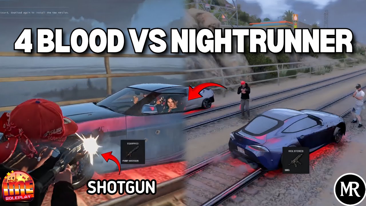 4BLOOD VS NIGHTRUNNER KETEMU DI JALAN LANGSUNG BAKU TEMBAK ?! GTA V ROLEPLAY #imeroleplay 