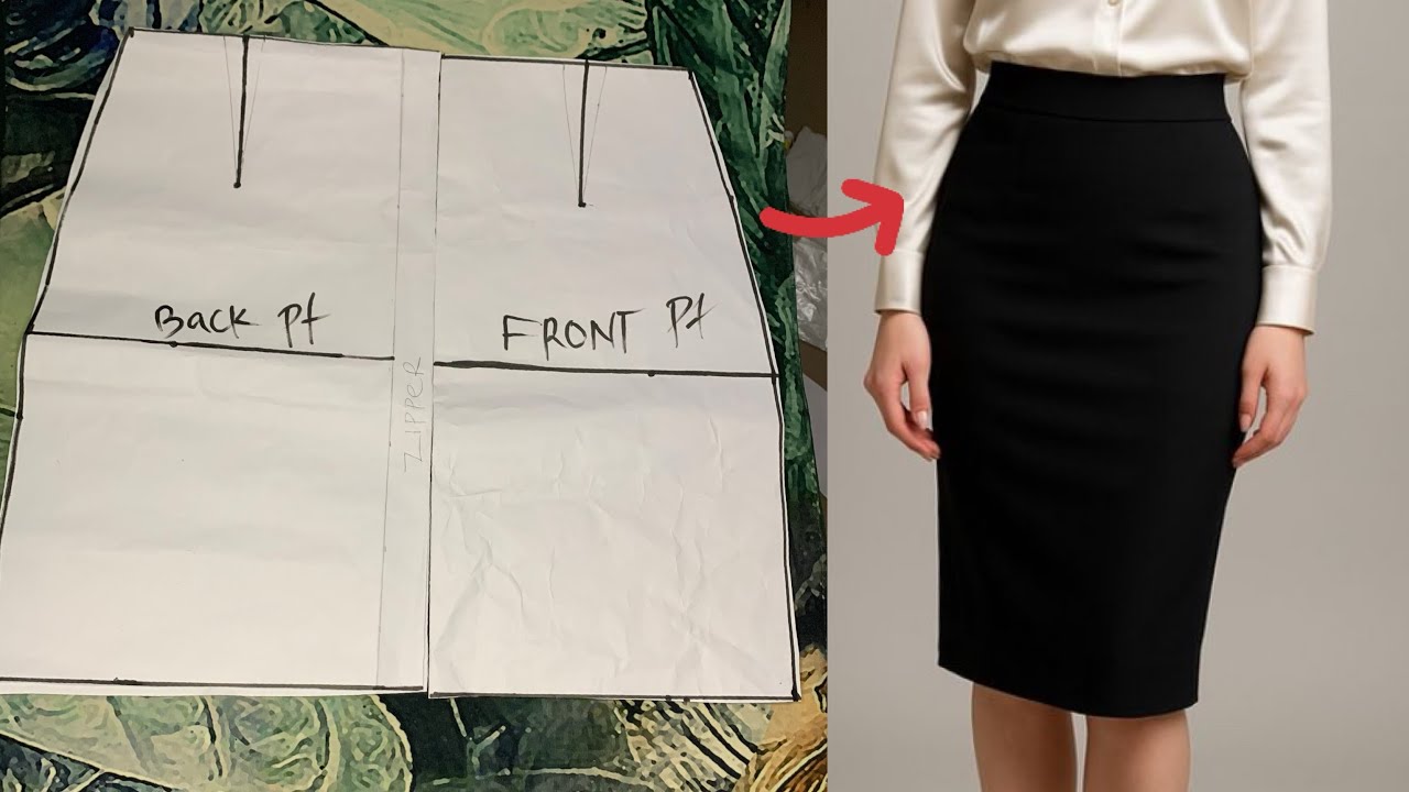 How To: Draft a Basic Pencil Skirt Pattern  / Easy Tutorial.