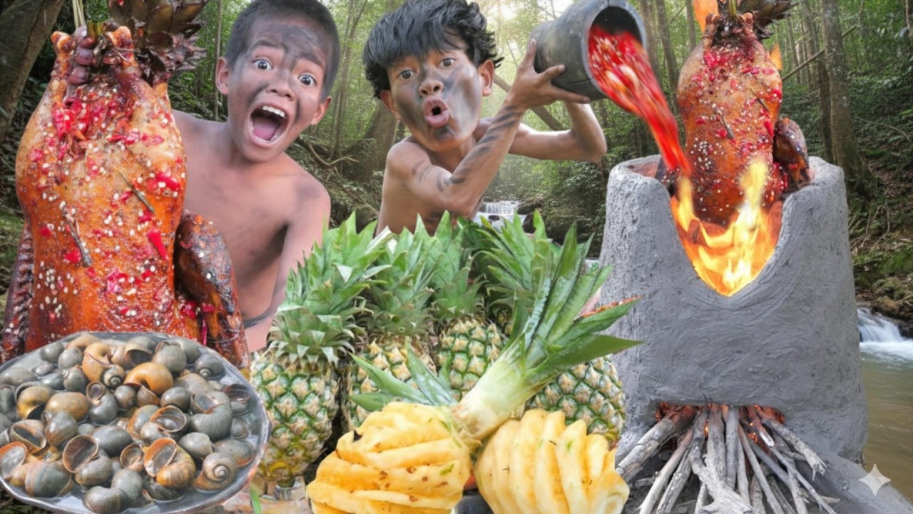 Mrr Cooking KH-Village Cooking Channel -  Build And Cook Snail With Chicken Recipes.