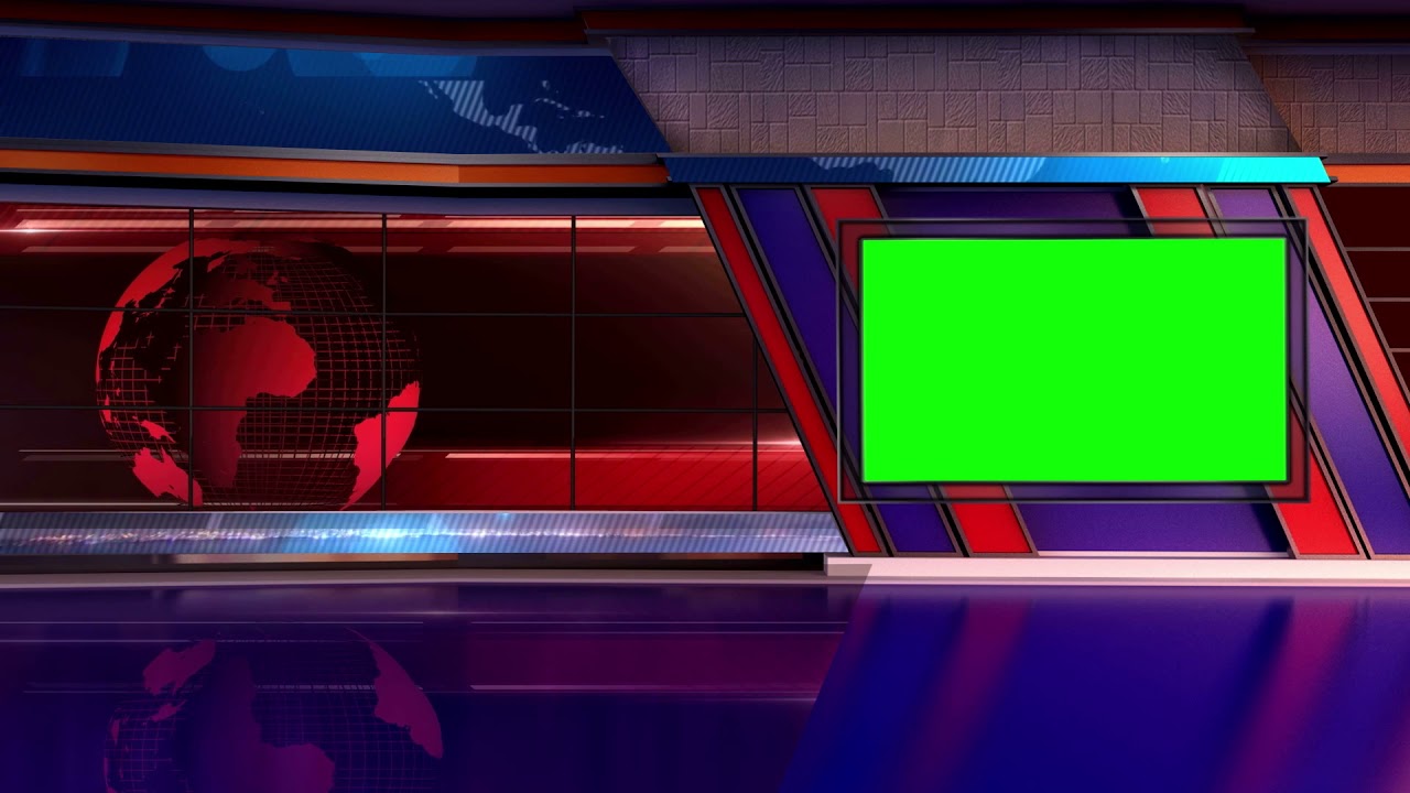 news tv studio set 05 virtual green screen background loop