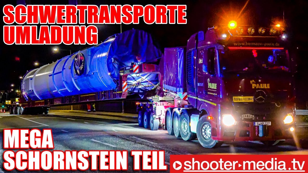 🟡  MEGA SCHWERTRANSPORT mit UMLADUNG  🟡 | 🚧  Vollsperrung der B10  🚧 |  2 Kranwagen