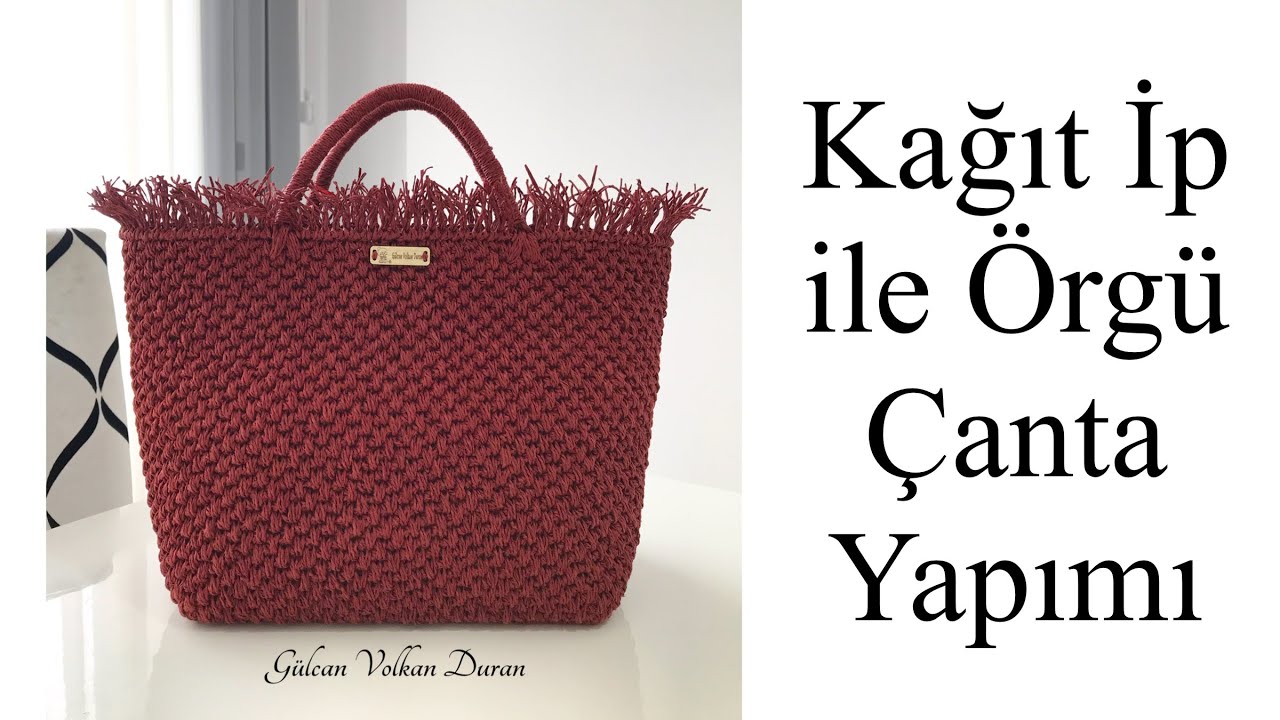 Super Easy Crochet Bag👜Satış Yapanlar Kesinlikle Denemeli Kağıt İp Örgü Çanta Tarifi- Part 1
