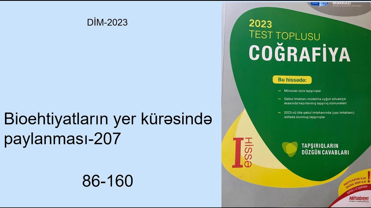 DİM 2023 23 Bioehtiyatların yer kürəsində paylanması 207  86 160