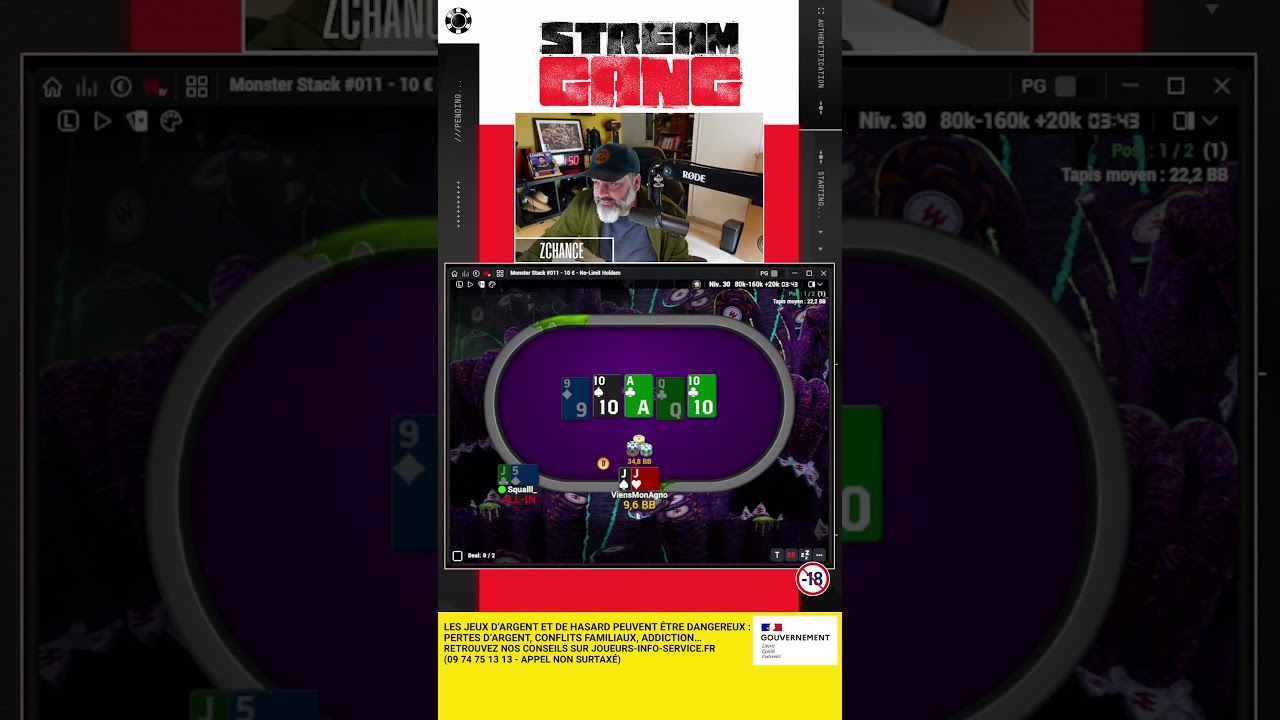 🏆 Et une victoire pendant la session Stream Gang de zChance ! #poker #streamgang