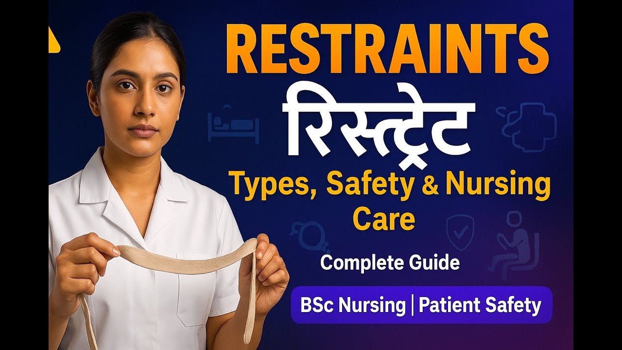 Restraints in Hindi | रिस्ट्रेंट - Types, Purpose & Nursing Care | BSc Nursing | GNM Students