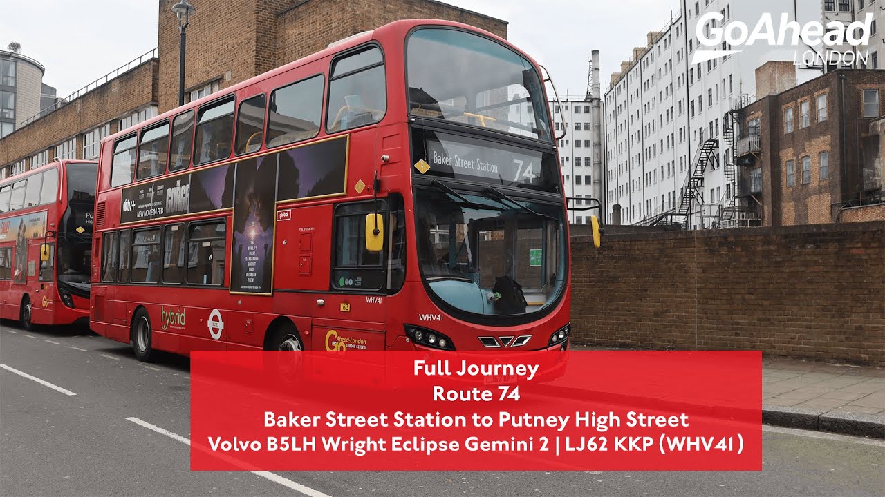 Full Journey | Route 74 to Putney High Street | Volvo B5LH Wright Eclipse G2 | WHV41 (LJ62 KKP)