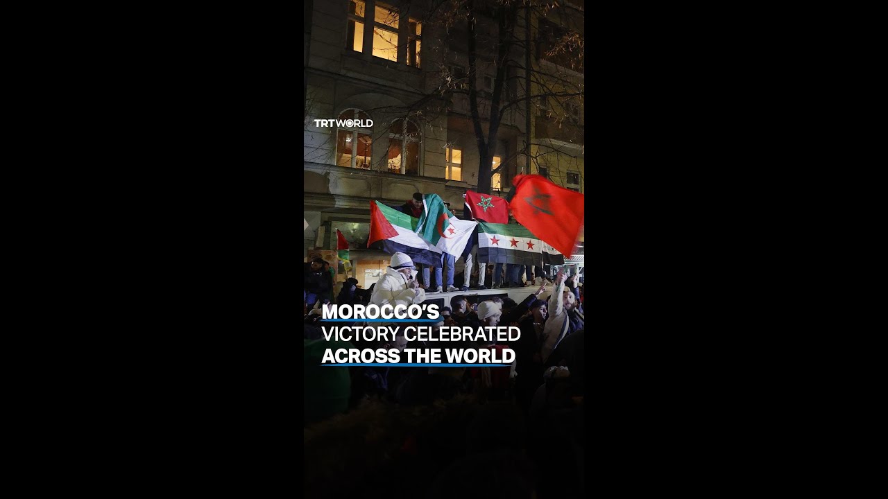 Morocco’s quarter-final win over Portugal celebrated across the world