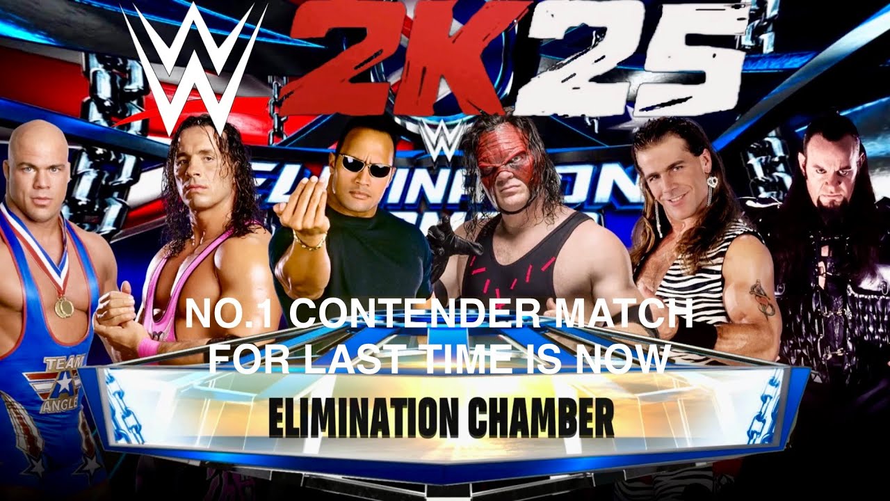 WWE2K25 - Матч на выбывание в камере | Курт Энгл против Брета Харта против Рока против Кейна прот...