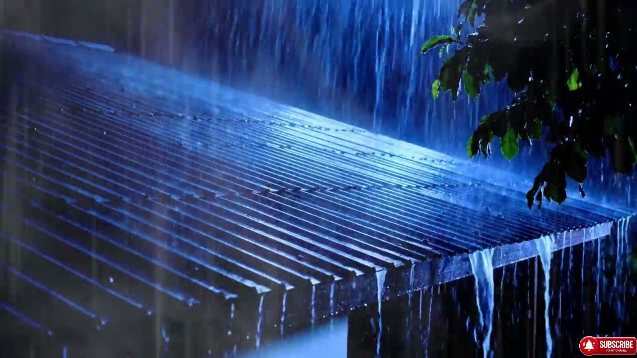 Rain Sounds for Sleeping 🌧️ Heavy Rain on Metal Roof with Thunder for Relaxing & Deep Sleep