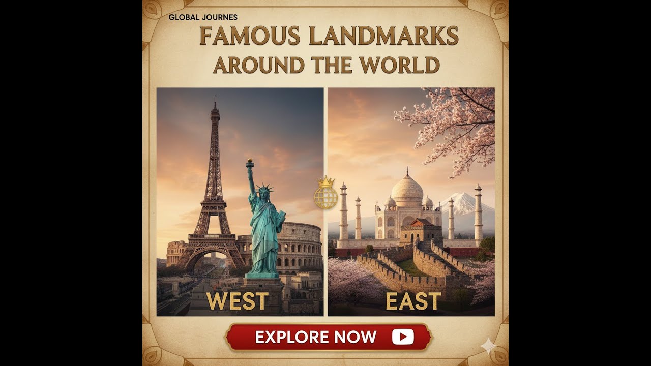 Famous landmarks around the world| Children Learning in English| Kids animation |Travel the Globe