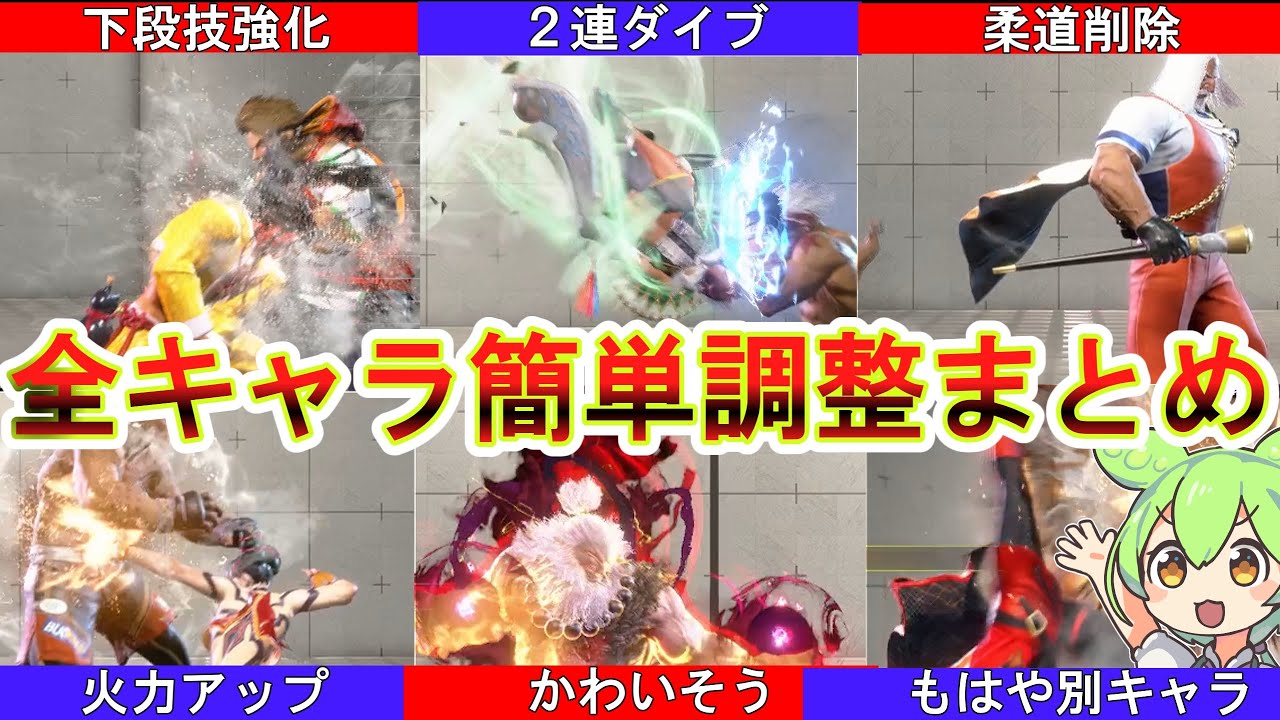 【スト６】全キャラ簡単バランス調整まとめ【3/17アップデート】【ゆっくり解説】