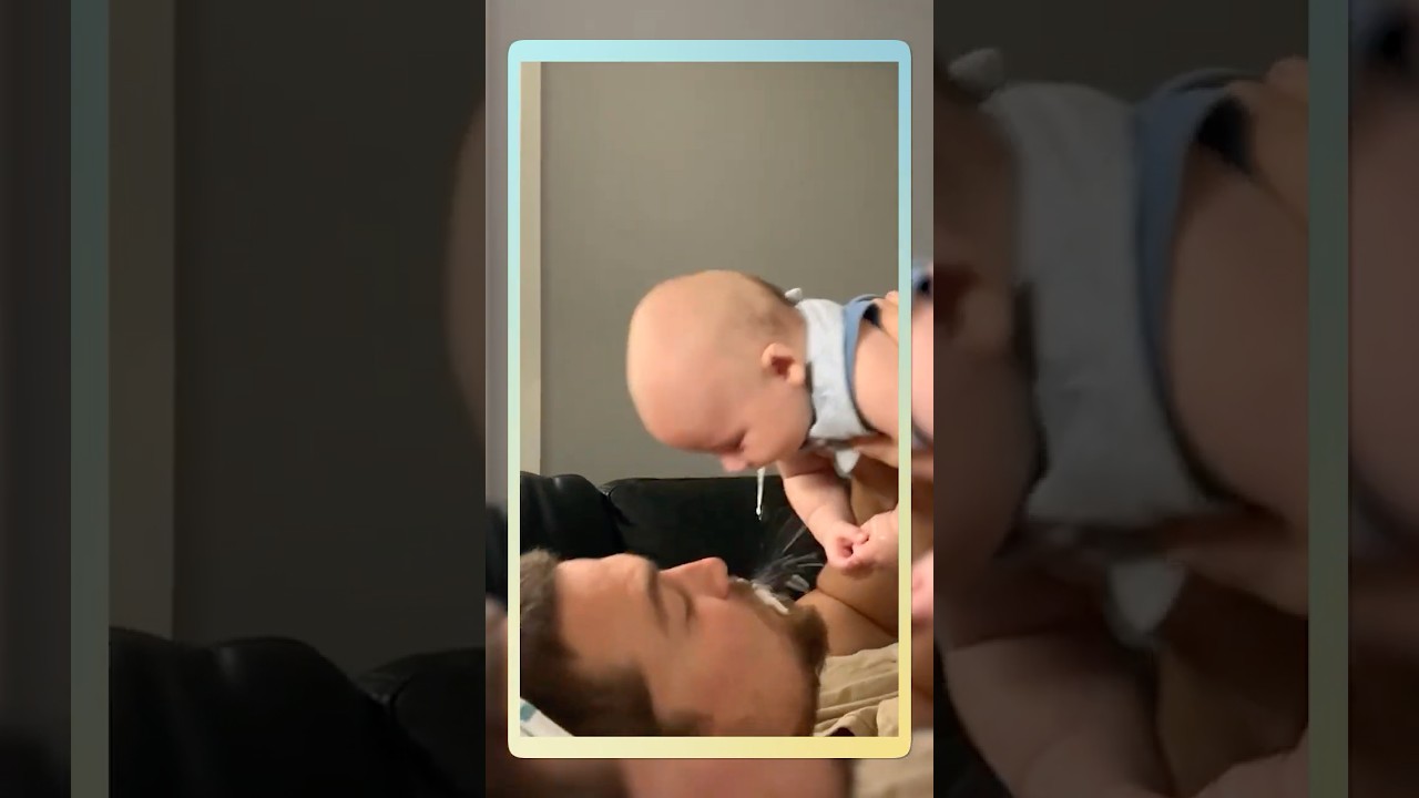 Baby Spit-Up Surprise! 😱👶🍼 #shorts #unexpectedmoments #dadlife #momlife #parenthood #babyhumor