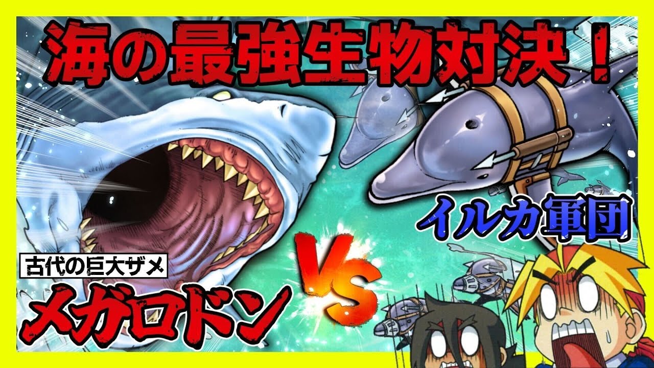 【どっちが強い】メガロドンとイルカ軍団が海の最強バトル!勝つのはどっちだ!?  【漫画】