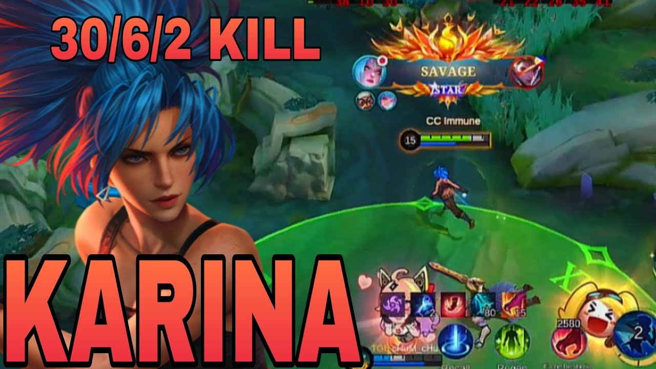 30Kills!! Karina KOF Skin MVP - Build Top 1 Global Karina - MLBB