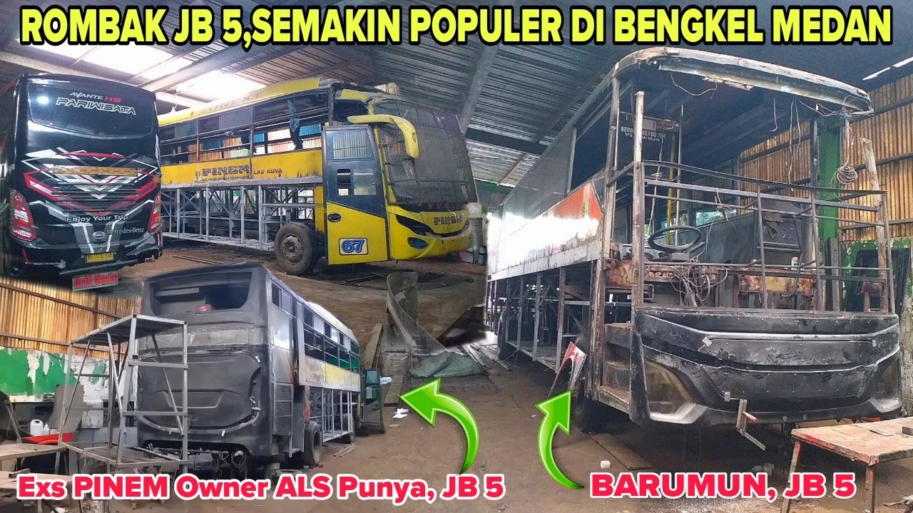 ROMBAK JETBUS 5,DI BENGKEL MEDAN SEMAKIN POPULER||PO.BERLOMBA LOMBA ROMBAK UNIT BIAR TAMPIL KEKINIAN