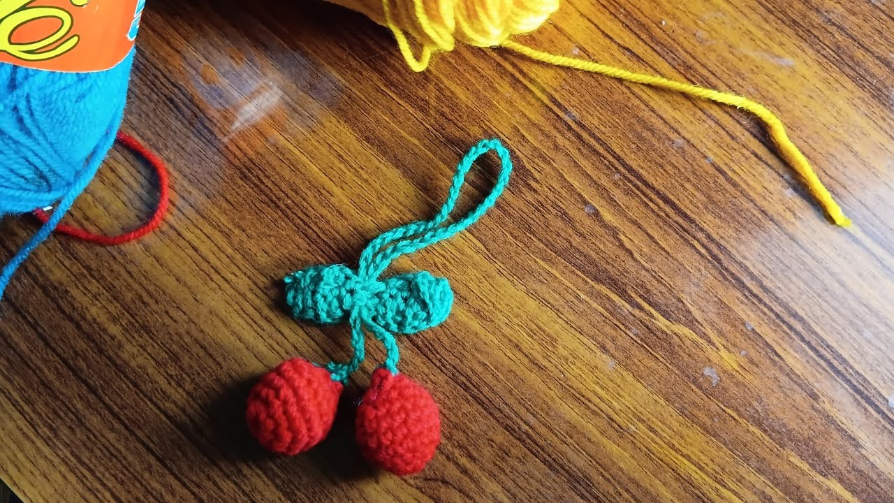 How to Make Crochet Cherry Keychain | Simple & Cute DIY 🍒😍