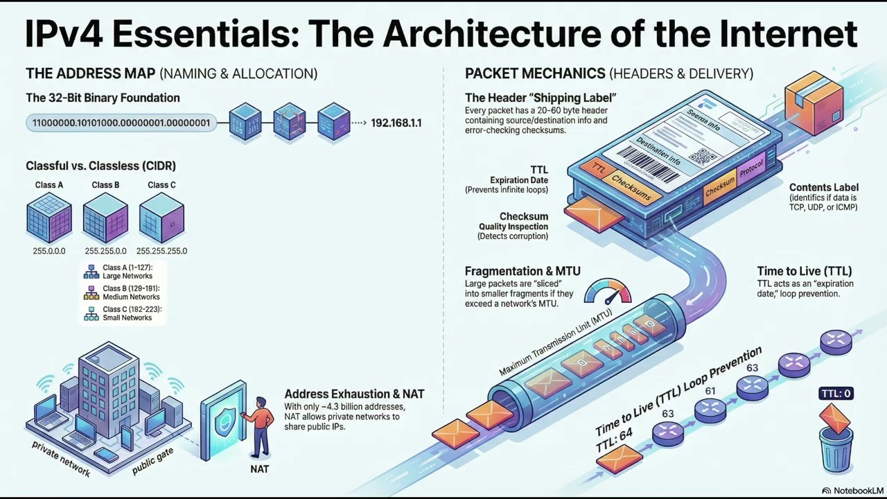 IPv4 Explained! 🌐 History, Headers, Subnetting & NAT Made Simple