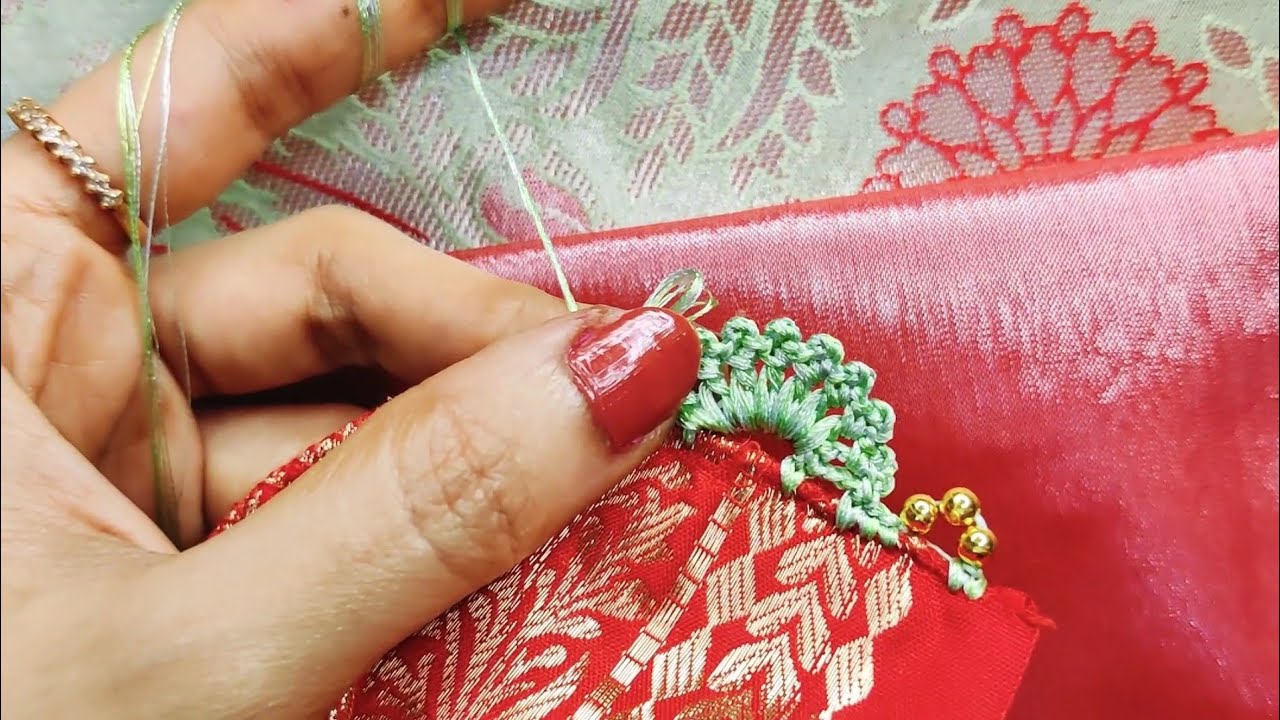Simple saree kuchu #kroshakuchu #sareekuchu #simple kuchu design // Nandana Creations